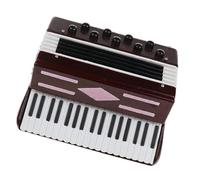 Handmade Wooden Musical Instruments Collection Decorative Ornaments Mini Accordion Miniature Model Decoration Musical Instrument Model Miniature (Color : Brown)