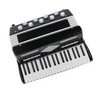 Handmade Wooden Musical Instruments Collection Decorative Ornaments Mini Accordion Miniature Model Decoration Musical Instrument Model Miniature (Color : Black)