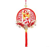 Handmade Wooden Ornament 38x90cm Traditional Style(Blessing) | Solid wood construction, fade-resistant red gold paint, 38x90cm expanded size, handmade craftsmanship, for durable design