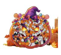 Handmade Wooden Pumpkin Jigsaw Puzzle Framed Fall Holiday Decor