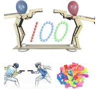 Handmade Wooden Shooting Puppets Balloon Game, 2025 New Whack a Balloon Strategy Board Game, Party Games for Adults and Kids, Fun Board Games for 2; Two Player Games
