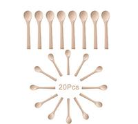Handmade Wooden Spoon,20 Pieces Mini Wooden Spoons,Small Wood Children Spoons,13cm Small Wooden Serving Spoons, for Ice-Cream, Honey, Coffee, Tea, Condiments, Drug