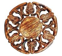 Handmade Wooden Trivet For Hot Dishes Plates & Pots Holder Hot Pad For Kitchen & Dining Table Decor Cookware Heat Resistant Rustic Decorative Carvings Tabletop Home & Dining Table Essentials (Natural)