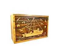 Handmade Wooden Urn Box with Beautiful Design Cremation Funeral Urns Box Adults Male Female Urn Box for human ashes Memorial Urns, Decorative Urn (7''W x 11''L x 4.5''H - Inches - Large)