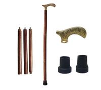 Handmade Wooden Walking Cane | Walking Stick 36" Approx with Brass Handle, 2 Rubber Tip for Man, Women, Seniors, Great Gift Idea | Galaxy Indiacraft (Natural Rosewood)