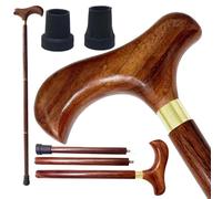 Handmade Wooden Walking Cane | Walking Stick 36" Approx with Brass Handle, 2 Rubber Tip for Man, Women, Seniors, Great Gift Idea | Galaxy Indiacraft (Handle 1 Natural Rosewood)