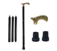Handmade Wooden Walking Cane | Walking Stick 36" Approx with Brass Handle, 2 Rubber Tip for Man, Women, Seniors, Great Gift Idea | Galaxy Indiacraft (Matte Black Dark)