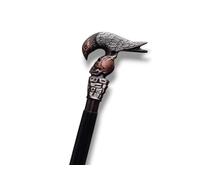 Handmade Wooden Walking Cane with Crow Design Head Handle Victorian Style Walking Stick Unique Gift for Men & Women 37 Inch