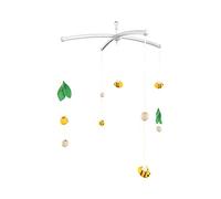 Handmade Wool Felt Bee Ball With Bracket Hanging Ornament Crafts For Home Baby Kid Room Bedroom Dormitory Wall Decoartion Cute Children Gift Felt Ball Ornaments