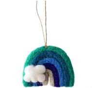 Handmade Wool Felt Christmas Ornaments with For RAINBOW Style Pattern from Nepal, Offering Unique Cultural Appeal and Lightweight Construction for Tree Decoration (A)