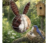 Handmade Wool Fiber Bird Nesting Heart, Refillable Birds Hummingbird Nesting and 2 Bags of Nest Materials for Hummingbirds Lovers Home Garden. (Rabbit1)