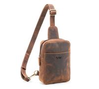 Handmade World Genuine Leather Small Sling Bag 'The Slingy' Crossbody Fanny Chest Bag For Explore Travel Adventure, Brown, S, Small Crossbody Sling Bag