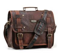Handmade World Vintage Handmade Leather Messenger Bag For Laptop Computer Men Brown Leather Office Work Briefcase Satchel