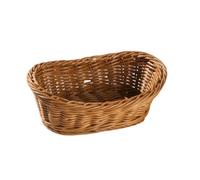 Handmade Woven Basket, Brown Ingot Shape, 19x13x7 Cm