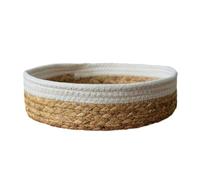 Handmade Woven Basket Tray - Handmade Natural Fiber Organiser, Decorative Harvest Collection Plate | Traditional Handmade Reed Construction with Versatile Utility and