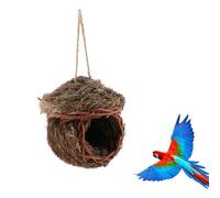 Handmade Woven Bird Nest, 5.9 in Cedar Leaves Hatch House Cage Hanging Hammock Parrots Bird Bed for Parrot Hamster Small Pets Animals Cage Home Hanging Decor