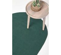 Handmade Woven Braided Oval Rug Homescapes Dark Green 90cm x 150cm