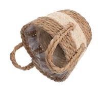 Handmade Woven Flower Basket for Plants and Food, Khaki Straw Basket