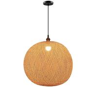 Handmade Woven Rattan Pendant Light Shade - 1-Pack Natural Farmhouse Hanging Lamp, Wicker Ceiling Chandelier, Stylish 40cm Basket Light Fixture for Home Decor