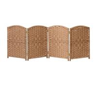 Handmade Woven Room Divider - 4-Piece Folding Wicker Panel for Living Room Bedroom & Office - Compact Short Dressing Screen (Color-2 50x30CM)