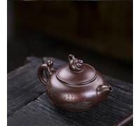 Handmade Zisha Teapot, Chinese Yixing Purple Copper Clay Tea Pot 250cc,Chinese Kungfu Brew Infuser Loose Leaf Tea
