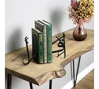 Handmadeworksshop | IQRA Arabic Metal Bookend | Home Decor or Islamic Decor for Table or Shelves | Black