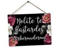Handmaid's Tale - Latin Floral Landscape - Medium Twine | Printed Metal Wall Sign Plaque