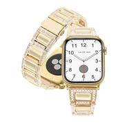 HANDODO Luxury Bling Beads Watch Band Women for Apple Watch Series 10 9 8 7 6 5 4 3 2 1 SE SE2, 38mm 40mm 41mm 42mm Metal Strap for iWatch, Gold Stainless Steel Bracelet with Diamond