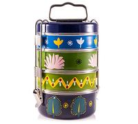 Handpainted 4 Tier Madhubani Motifs Indian-Tiffin Box