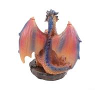 Handpainted Dragon Statue Solar LED Garden Lamp(Dragon A) | Auto dusk-to-dawn sensor, handpainted for golden accents, warm amber glow, perfect for night display