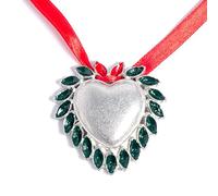 Handpainted Tin Christmas Heart Wreath - 10th Anniversary Idea
