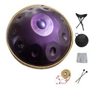Handpan 10 Note Steel Drum with Bag, Mallets & String Det for Mtat, Yoga, Professal Percuss Instrument in 432Hz/Purple h