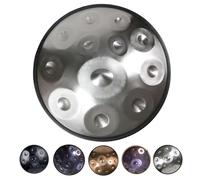 Handpan 12 notes 432Hz/440Hz D minor Steel Hand Drum comes with handpan stand, handpan bag, two beaters, and dust cloth(Silver,440Hz)