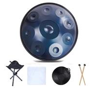 Handpan 18 Inch 9 Notes G Minor 440 HZ Handpan Steel Tongue Drum Music Drum Beginner Percussion Instrument Steel Handpan Drum Instrument(Blue)