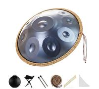 Handpan 22 inch D Minor Kurd Handpan, 10 Notes Handpan Drum Instrument, Steel Hand Drum, 432HZ Sound Handpans Drums for Sound Healing, Personal Meditation, Yoga(Blue)