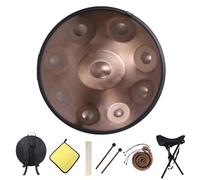 Handpan 22 inch D Minor Kurd Handpan 9 Notes Handpan Drum Instrument for Professional Performance, 440HZ Sound Handpan Drums for Adults Bag wiping drum cloth bracket