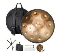 Handpan 22 Inches Adults Handpan Drum with Stand Hand Pan In D Minor Steel Hand Drum with Handpan Drum Bag, 2 Test Mallets, Hand Drum Stand, Maintenance Oil and Wiping Cloth