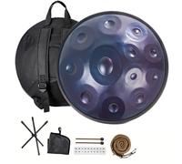 Handpan 22 Inches Adults Handpan Drum with Stand Hand Pan In D Minor Steel Hand Drum with Handpan Drum Bag, 2 Test Mallets, Hand Drum Stand, Maintenance Oil and Wiping Cloth