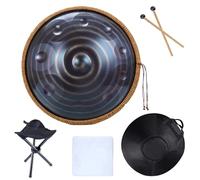 Handpan 432HZ 10 Notes D Minor, 22 Inch Pantam, Steel Drum, Hand pan for Beginner, Yoga Meditation Musical Instruments Steel Handpan Drum Instrument(Blue gold 10 notes)