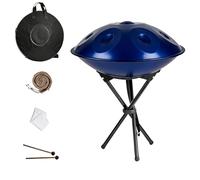 HandPan 440hz/432hz Handpan Drum for Adults Percussion Instruments D Minor 9/10/12 Notes Steel Hand Pan Drum with Soft Hand Pan Bag Mallets Bracket 22 Inch for Sound Healing(Blue,432HZ/10 Note)