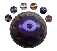 Handpan Drum 10 Note 432Hz/440Hz 55cm Steel Tongue Percuss Instrument with Stand Ideal for Mtat Yoga and Sound Healing (Purple Steel Handpan)