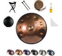 Handpan Drum 10 Note 440Hz - 55cm Steel Tongue Drum with Mallet Support for Sound Healing, Mtat, Yoga - 432Hz/440Hz Opts (d, 10 Note)