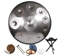 Handpan Drum, 10 Notes Steel Tongue Drum, Harmonic Percussion Instrument for Sound Healing and Yoga
