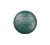 Handpan Drum 12 inch Steel Tongue Drum with 11 Notes in C Key Percussion Instrument for Musical Education Concerts and Yoga Includes Music Book Bag and Mallets Green Color 30cm/12in Size