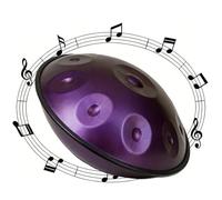 Handpan Drum 12 Note in Re Minore - 22" Mtat Handpan 432Hz/440Hz for Beginners Yoga & Music Therapy with Soft Case and Mallets (Dark Purple)