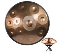 Handpan Drum 12 Notes 22-Inch D Minor Professional Steel Hand Drum with Handpan Drum Bag, Hand Drum Stand, mallets and dust-free cloth, Hand Pan Drums Sets(Gold,432Hz)