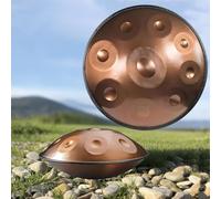 Handpan Drum 22" 12 Note 440Hz/432Hz - Re Minore Steel Percuss Instrument Tamburo A Mano with Stic & Stand d h - Perfect for Mtat & Music Therapy