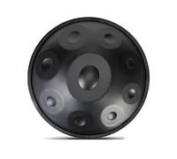 Handpan Drum, 22 in & 9/10/12 Notes, D Minor, Percussion Instrument With Drum Tripod, Mallets & Carry Bag, Steel Handpan Instrument for Adults Beginners(Black,9 Notes)