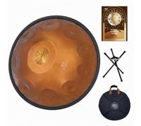 Handpan Drum 22 Inch 10 Notes D Minor 440Hz Handpan Steel Tongue Drum Professional Musical Instrument with Upgraded Backpack, Learning Book, Dust Cloth and Mallets