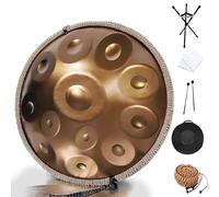 Handpan Drum 22 Inch 12 Notes for Meditation, Includes Tripod, Hammers, Carry Bag for Music Education and Entertainment